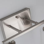 EMONG Brushed Nickel Bathroom Light Fixtures, 2-Light Vanity Light with Clear Glass Shade, Wall sconces for Hallway, Farmhouse,Bedroom Room,Kitchen