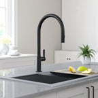 KRAUS Oletto High-Arc Single Handle Pull-Down Kitchen Faucet in Matte Black, KPF-2821MB