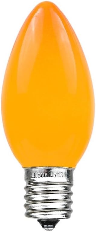 Novelty Lights 500 Case C9 Ceramic Outdoor Christmas Replacement Bulbs, Orange, E17/C9 Intermediate Base, 7 Watt