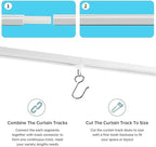 12FT Self Adhesive Ceiling Or Wall Curtain Track No Drill Curtain Rod, No Damage Curtains Track Hangers, Adhesive Curtains Ceiling For Windows Cabinet Closet