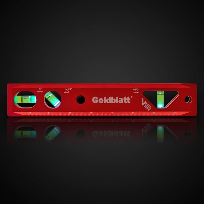 Goldblatt 3-Piece Torpedo Level Set - 9", 24", 48" Spirit Level Included, Aluminum Alloy Construction