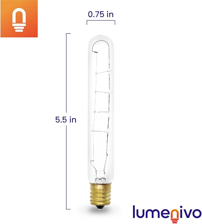 lumenivo 40 Watt 130 Volt T6.5 Refrigerator Light Bulb ー Replaces 40w 120v Freezer Light Bulb Subzero 500 Series Refrigerator Freezer ー Intermediate Base E17 ー Clear Incandescent Bulb ー 1 Pack