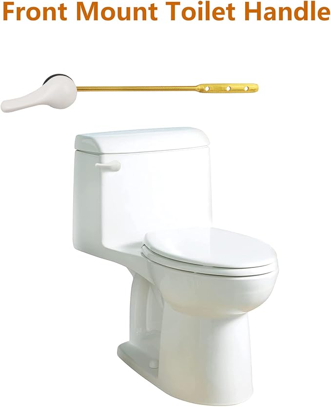 Toilet Handle Replacement Kit - Universal Toilet Lever with Stainless Steel Flapper Chain, White Flush Lever