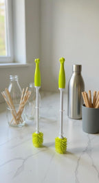 Bottle Brush Set 2-Pack – Cup & Flexible Straw Cleaning Brushes for Water Bottles, Tumblers, Reusable Straws, Baby Bottles & Narrow Glasses