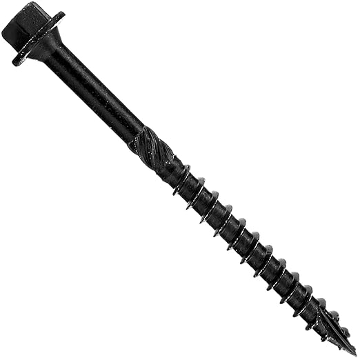 Jake Sales #14 X 3-1/4" Heavy Duty Black Timber/Log/Landscaping Wood Screws - Exterior Coated Heavy Duty Screws - 5 Pounds ~161 Screws