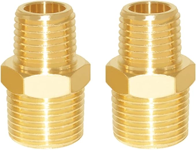 Joywayus 3/8" NPT Male × 1/4" NPT Male Brass Pipe Fitting Adapter