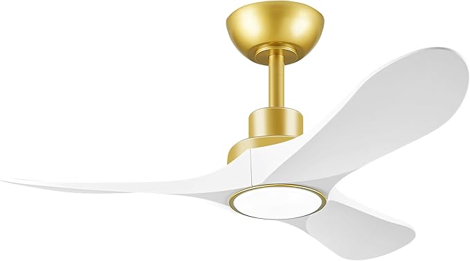 42" Ceiling Fans with Lights, Low Profile Modern Ceiling Fan with Remote Control, DC Motor, Reversible, 3CCT, Dimmable, Noiseless, Indoor Outdoor Ceiling Fans for Bedroom, Living Room, Dining Room