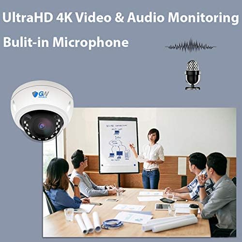 GW Security 32 Channel 8MP UltraHD 4K (3840x2160) Audio & Video Motorized Zoom Smart AI Home NVR Security System - 32 x Dome 8 Megapixel 2.8-8mm 3X Optical Zoom Waterproof Microphone IP PoE Cameras