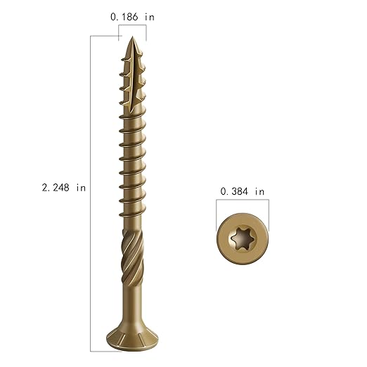 #10 * 2-1/4" Deck Screws, (1354pcs) 15 lbs.Exterior Wood Screws, Rust Resistant epoxy Coated, Bronze, T25 Star Bit