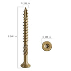 #10 * 2-1/4" Deck Screws, (90pcs) 1 lbs.Exterior Wood Screws, Rust Resistant Epoxy Coated, Bronze, T20 Star Bit