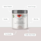 Country Chic All-in-One Chalk Paint for Furniture, Cabinets, Home Decor, Eco-Friendly, Matte Finish, Built-In Primer & Top Coat for Wood, Metal - Darling (Light Purple) - Quart 32 oz (950 ml)