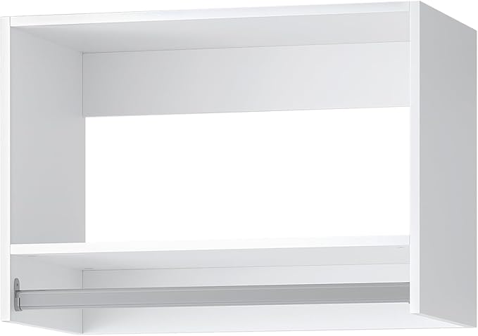 ROOMTEC 31.5" Tall Hanging Closet Unit, Modular Closet System with Hanging Rod, Wardrobe Organizer for Bedroom or Walk-in Closet, Wall Mounted, Customizable Clothes Storage Unit, White