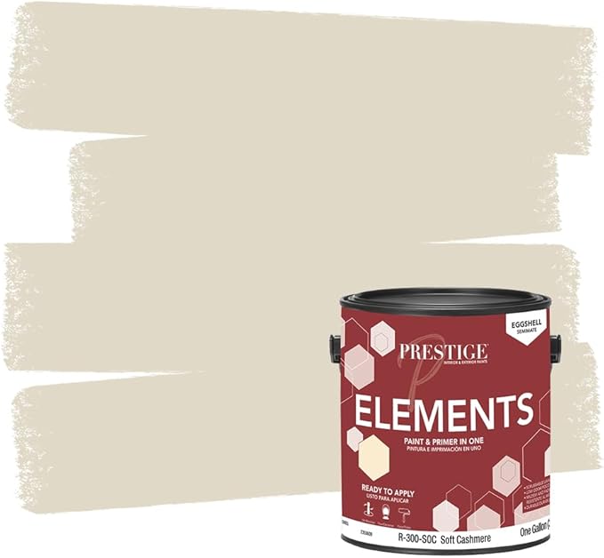 PRESTIGE Paints Elements Interior Paint and Primer in One, Eggshell, 1 Gallon, Soft Cashmere