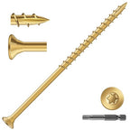 #10 x 4 Inch Deck Screws (45Pcs) 1lb. Exterior Wood Screws. Carbon Steel, Tan, Flat Head, Rust Resistant epoxy Coated, with T25 Star Bit