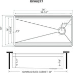 Ruvati 36-inch Workstation Kitchen Sink - Dual Tier Undermount Kitchen Sink - 16 Gauge Stainless Steel Kitchens Sinks with Brushed Finish hides scratches - RVH8277