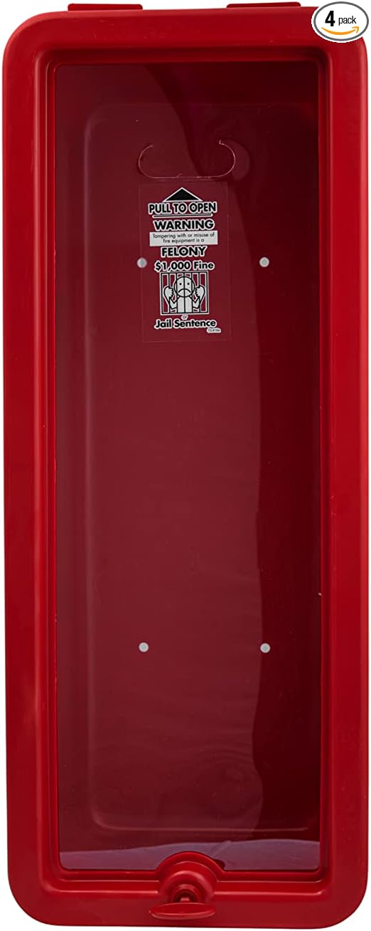 PRO&Family Fire Extinguisher Cabinet (Red, Plastic, Wall Mount, Rx350, 10 Pounds, 9x7x23 Inches)
