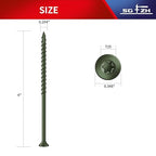 #10 x 4 Inch Deck Screws (45Pcs) 1lb. Exterior Wood Screws. Carbon Steel, Green, Flat Head, Rust Resistant epoxy Coated, with T25 Star Bit
