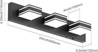Ralbay 24inch Black Bathroom Vanity Lights with 5 Color Temperatures (3000K-6000K) Dimmable Modern Metal Acrylic LED Matte Black Bathroom Wall Lighting Fixtures (3-Light)