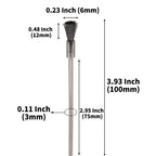 20PCS Wire Brushes with Extended Handle - Metal Rust Removal, Polishing, Cleaning - 6mm Diameter, 3mm Shaft, 100mm Length - Removes Burrs, Dust, and Oxide Layer - Handles Rough Surfaces