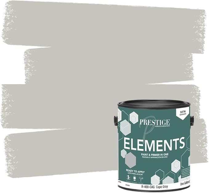 PRESTIGE Paints Elements Interior Paint and Primer in One, Satin, 1 Gallon, Cape Gray