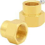 2PCS Brass Reducer Adapter, 3/4" NPT Female to 1" NPT Female Thread, Hex Reducing Pipe Fitting Coupler Nipple Connector for Water/Oil/Gas
