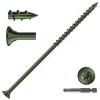 #10 x 5 Inch Deck Screws (36Pcs) 1lb. Exterior Wood Screws. Carbon Steel, Green, Flat Head, Rust Resistant epoxy Coated, with T25 Star Bit