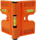 270 ° foldable column level with vertical soft magnet for woodworking, decoration, and steel structure construction. Horizontal ruler with tie straps ﻿ (orange)