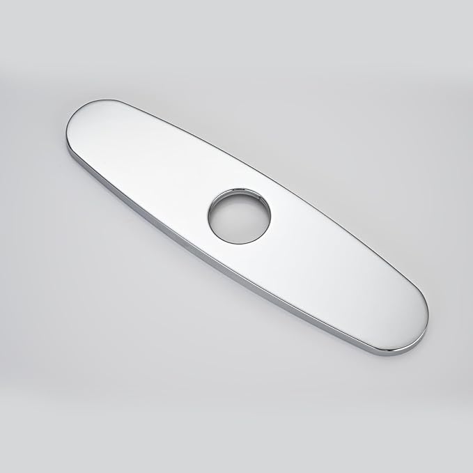 Faucet Cover Plate, Stainless Steel Deck Plate for Kitchen Sink Faucet Single Hole or Bathroom Faucet 1-3 Hole Faucet Hole Cover Round 10 Inch(Chrome)