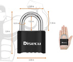 1 Pack disecu Heavy Duty 4 Digit Combination Lock, Outdoor Waterproof Padlock for School Gym Locker, Storage Unit, Fence, Gate, Toolbox (Black)