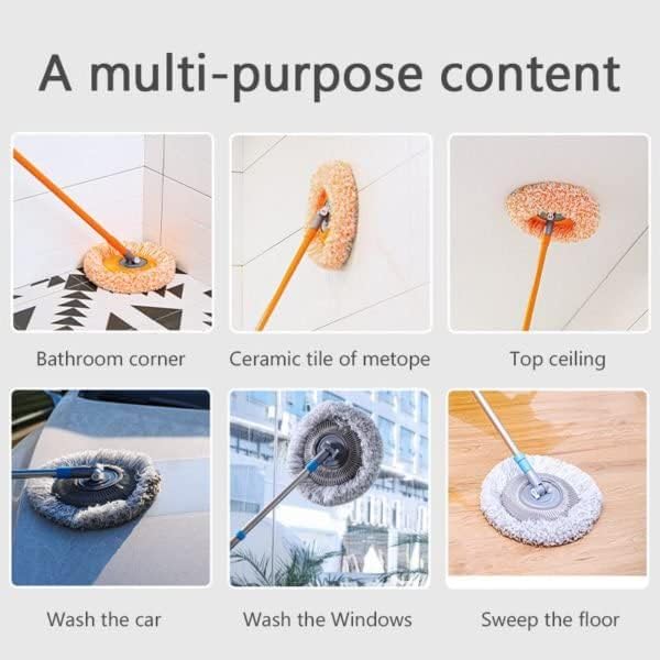 AQWEI 360° Rotatable Adjustable Cleaning Mop, Extendable Wall Cleaning Mop, Spin Mops for Floor Cleaning