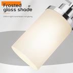 Vanity Lights Polished Chrome Bathroom Light Fixtures with White Frosted Glass Shade, Wall Sconces for Mirror Hallway Entrance, 2 Pack T001CH-L1-P2