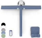 GÜTEWERK Shower Squeegee for Glass Doors, Silicone Window Squeegee, Bathroom and Glass Cleaning - Blue - 11 Inch