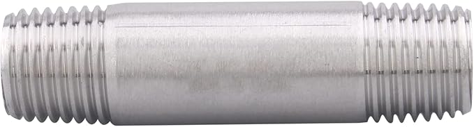 1/4" X 1/4" NPT Male Nipple Stainless Steel 304 Cast Pipe Coupling Fitting 2" Length (pack of 2)