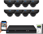GW Security 8 Channel NVR UltraHD 4K Face Recognition NDAA & TAA Compliant Security Camera System with 8 x 8MP Waterproof 130° Wide Angle PoE Dome Cameras, 10 Smart AI Functions