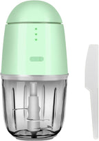 Food Processor - Cordless Mini Food Processor & Portable Small Food Chopper for Vegetables Fruit Salad Onion Garlic,Kitchen, 1.3Cup 10 0z,150 Watts,Glass Container Dishwasher Safe (Green)