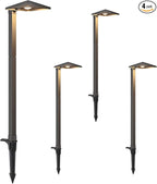 EDISHINE Pyramid Low Voltage Landscape Lighting, 3W 230LM 3000K 50,000 Hrs Waterproof LED Pathway Lights Wired, 12V Electric Outdoor Landscpae Path Light with Connectors, Aluminum Housing