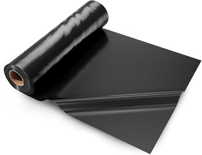 VEVOR 24' x 100' Plastic Sheeting Heavy Duty, 6 Mil Thick Plastic Sheeting Roll, Plastic Drop Cloth Painters Tarp, Polyethylene Covering for Crawl Space Vapor Barrier, Multi-Purpose, Black
