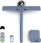 GÜTEWERK Shower Squeegee for Glass Doors, Silicone Window Squeegee, Bathroom and Glass Cleaning - Blue - 9 Inch