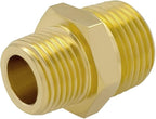 Hooshing 2PCS Brass Reducing Nipple 1/2" NPT to 3/8" NPT Male Thread Reducer Adapter Pipe Fitting
