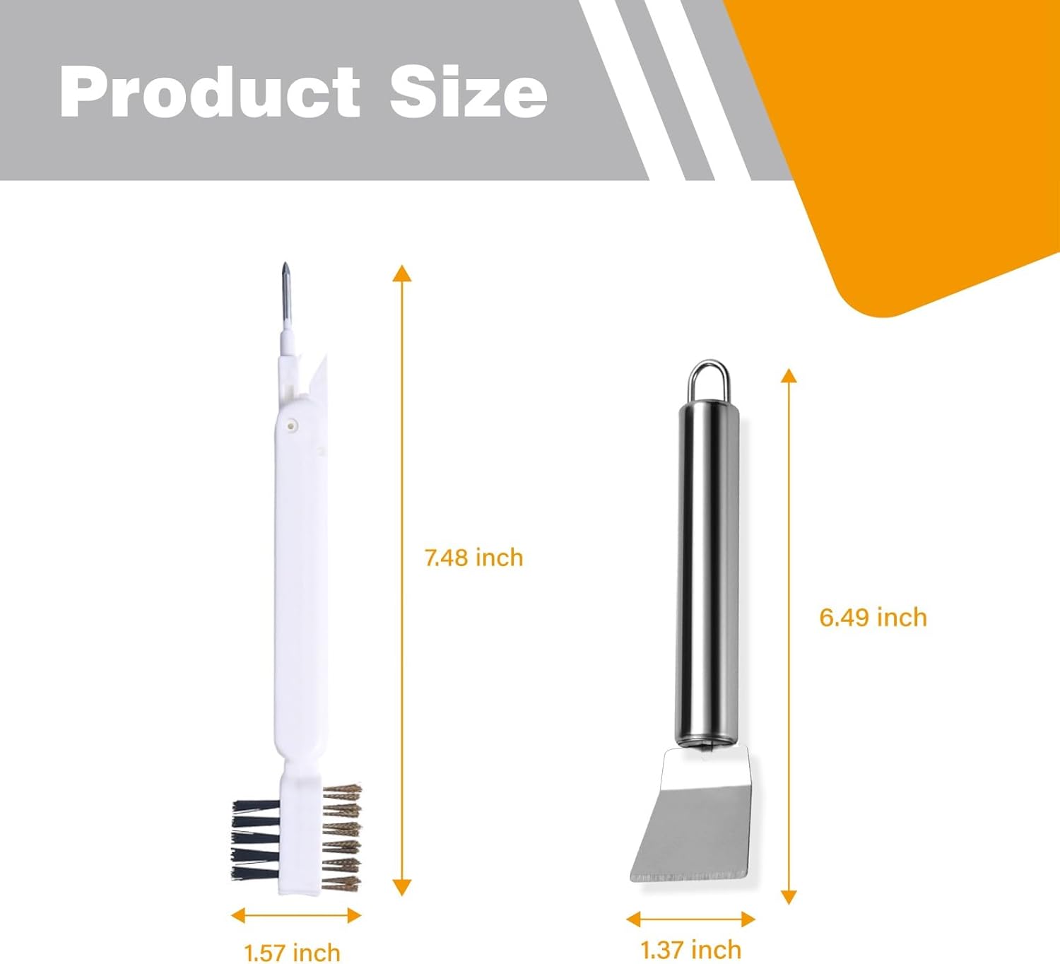 Gas Stove Cleaner Brush and Scraper for Cleaning Tool Kit Brass Brushes for Burners Range Top Oven Pan Small Plastic Scrappers for Dish Cooktop Non Scratch Counter Cutting Board Use