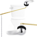 Hygie Rinse Metal Toilet Handle Replacement Kit Universal Front Mount Fit, Toilet Lever Compatible with American Standard/Glacier Bay/Gerber, Toilet Flush Handle with Flapper Chain, White