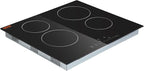 VEVOR LT4-77 Built in Electric Ceramic 23.2 x 20.5 inch Stove Top, 240V Glass Radiant Cooktop with Touch Control, Timer & Child Lock, 9 Power Levels for Simmer Steam Slow Cook Fry, 24IN 4-Burners