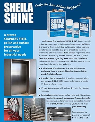 Sheila Shine Stainless Steel Cleaner and Polish (1 Gallon) – Cleans, Polishes & Protects Kitchen Appliances, Refrigerators, Sinks, Ovens & Grills – Stainless Steel Polish and Cleaner