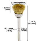 45-Piece Brass Wire Brush Set - Metal Rust Removal, Polishing, Cleaning - 1/8″ (3mm) Shaft - Removes Burrs, Dust, and Oxide Layer - Handles Rough Surfaces - Rotary Tool Accessories