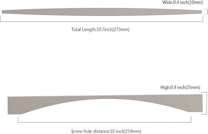 Asidrama 10 Pack 10 Inch(254mm) Brushed Satin Nickel Kitchen Cabinet Handles, Cabinet Pulls Kitchen Cabinet Hardware for Cupboard Drawer Pulls