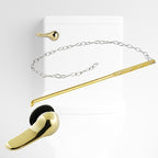 iFealClear Polished Gold Metal Universal Toilet Handle Replacement Kit, Front Mount Toilet Tank Flush Lever Handle with Nut Lock, Toilet Trip Lever Fits Most Toilets, Sold Brass Material