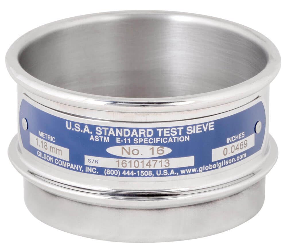 3in Sieve, All Stainless, Full-Height, No.16
