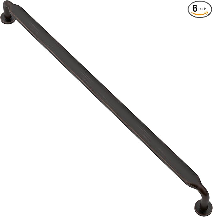 Alzassbg 6 Pack Oil Rubbed Bronze Cabinet Handles, 10 Inch(254mm) Hole Centers Arch Modern Cabinet Pulls Kitchen Cabinets Hardware for Cabinets and Drawers AL3503ORB