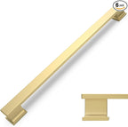 COTYKILEY 6 Pack 10 Inch(256mm) Brushed Gold Cabinet Handles Gold Kitchen Cabinet Pulls Cabinet Door Handles Kitchen Cabinet