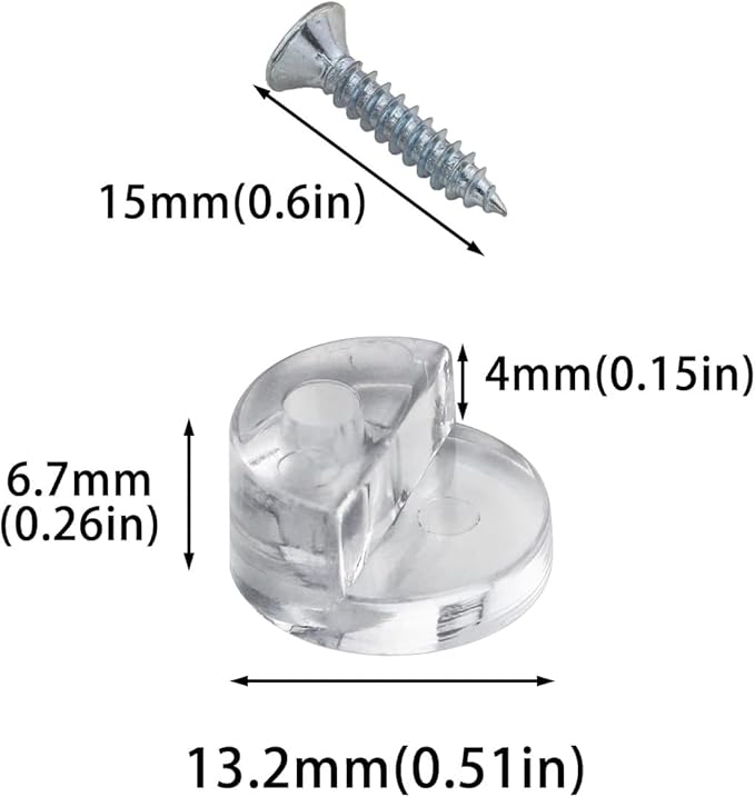 18pcs Glass Retainer Clips Kit Clear Plastic Cabinet Door Clips Mirrors Holder with Screws for Fixing 3-4mm Glass Cabinet Door, Windows, Mirrors